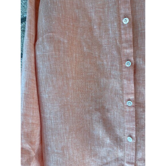 J. Jill Womens Coral Button-Up Linen Tunic Top 1X - Picture 3 of 9